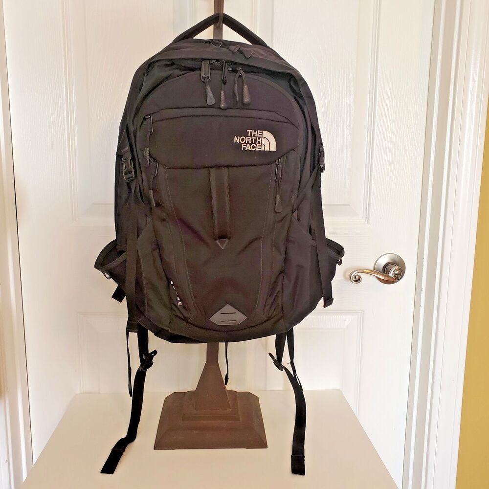 North Face Womens Black Surge Backpack Padded Laptop Sleeve